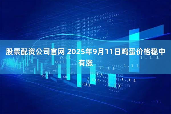 股票配资公司官网 2025年9月11日鸡蛋价格稳中有涨